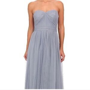 Adrianna Papell Strapless Tulle Convertible Gown in Slate Size: 8